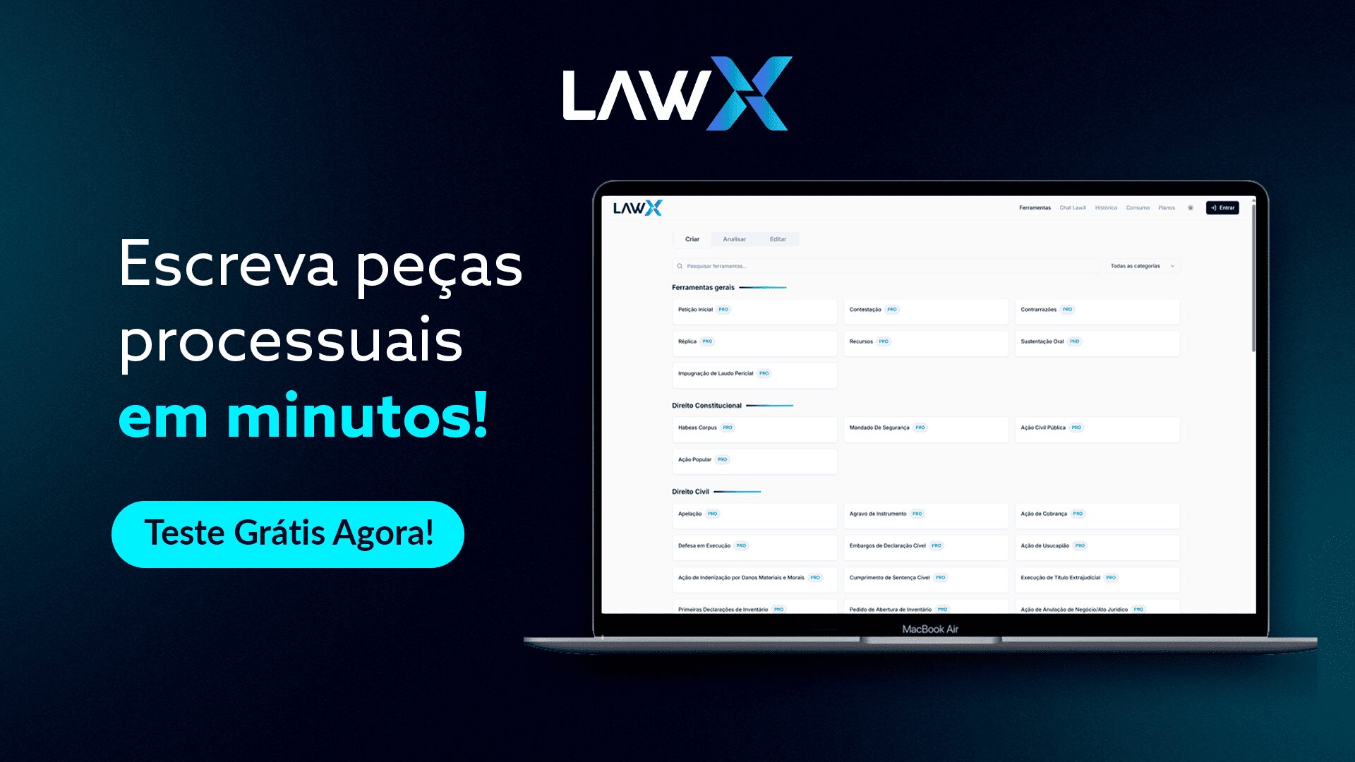 Melhor ia para advogados lawx - escreva peças processuais em minutos